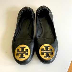 Black Tori Burch ballet flats, size 9